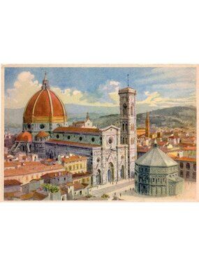 Vintage Firenze Cathedral Postcard Cathedrals View Italy Souvenir Unused